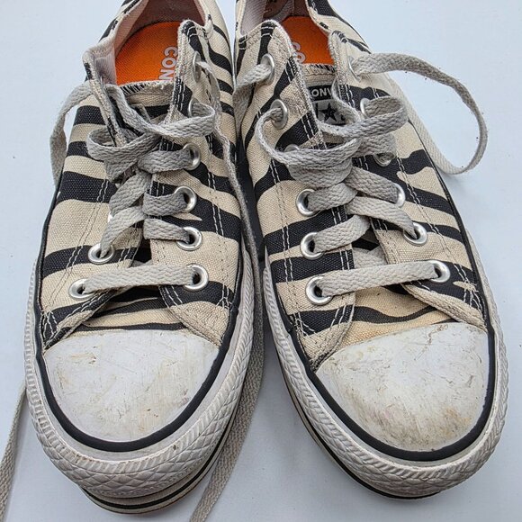 Converse Chuck Taylor All Star Platform Low Womens Size 6.5 Sunblocked Zebra - Picture 10 of 13